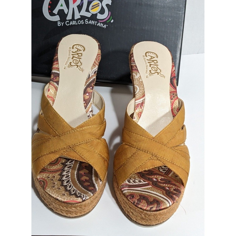 Carlos by Carlos Santana Essence Platform Wedge Sandal Embellished size 5.5